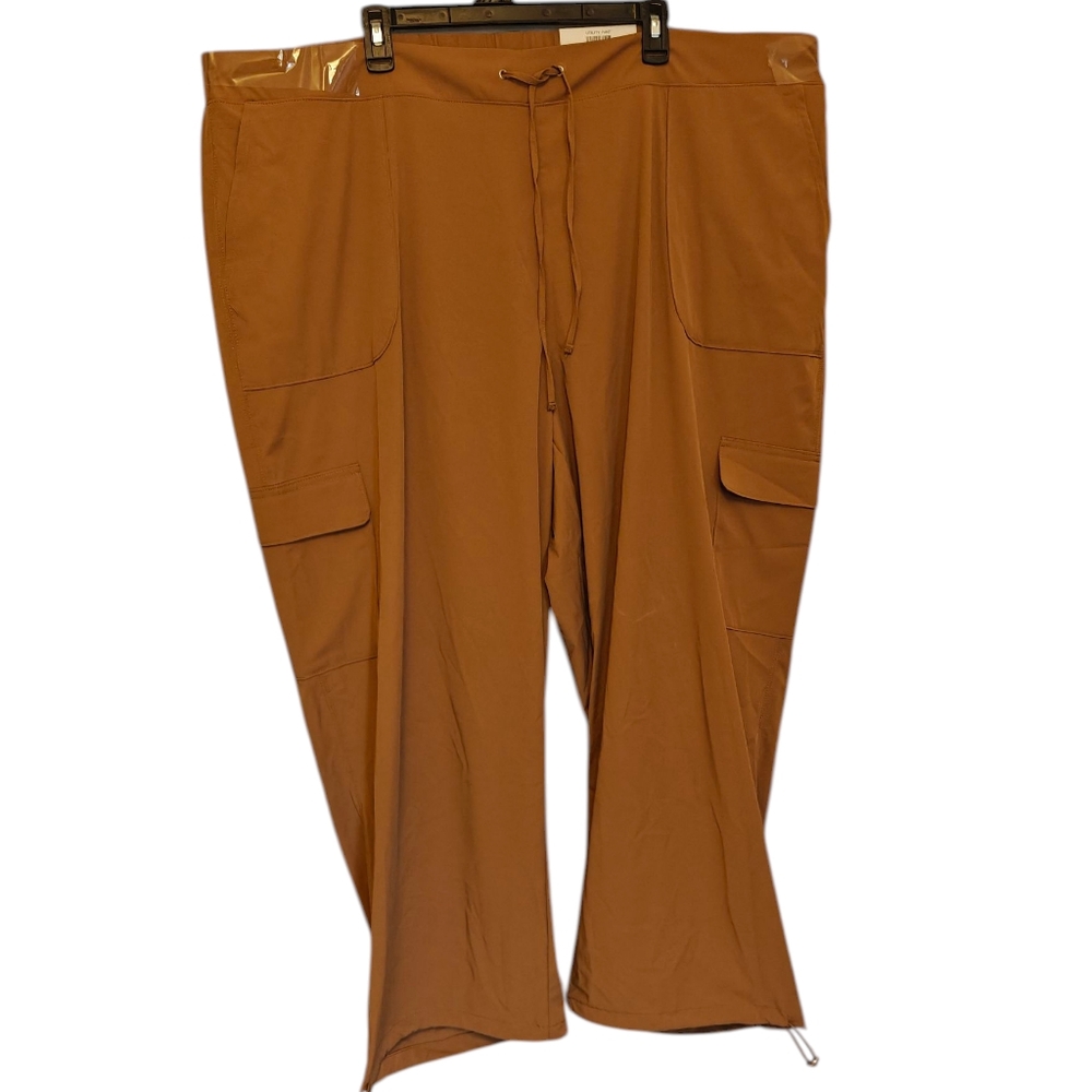 Style & Co. Women's Straight Comfort Waist Brown Cargo Pants